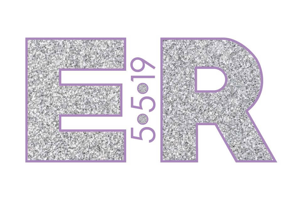 Bat Mitzvah Initials Logo with Glitter