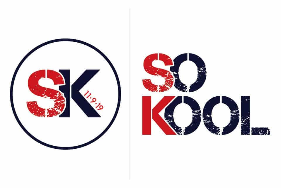 Distressed Bar Mitzvah Monogram & Slogan Logo