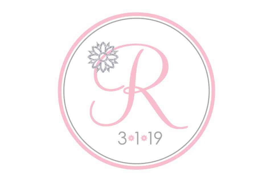 Glitter Flower Initial Logo
