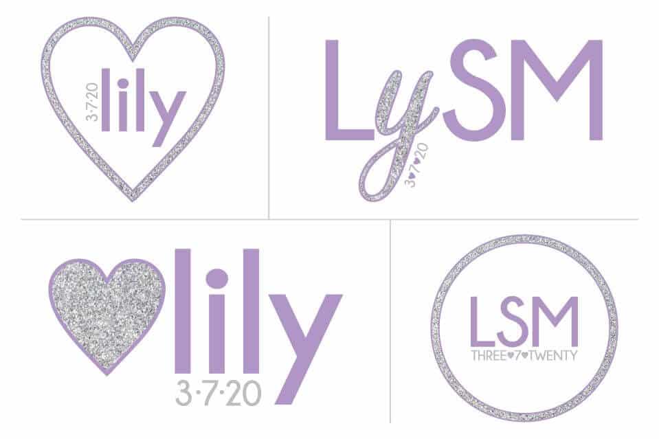 Bat Mitzvah Logo with Glittered Hearts