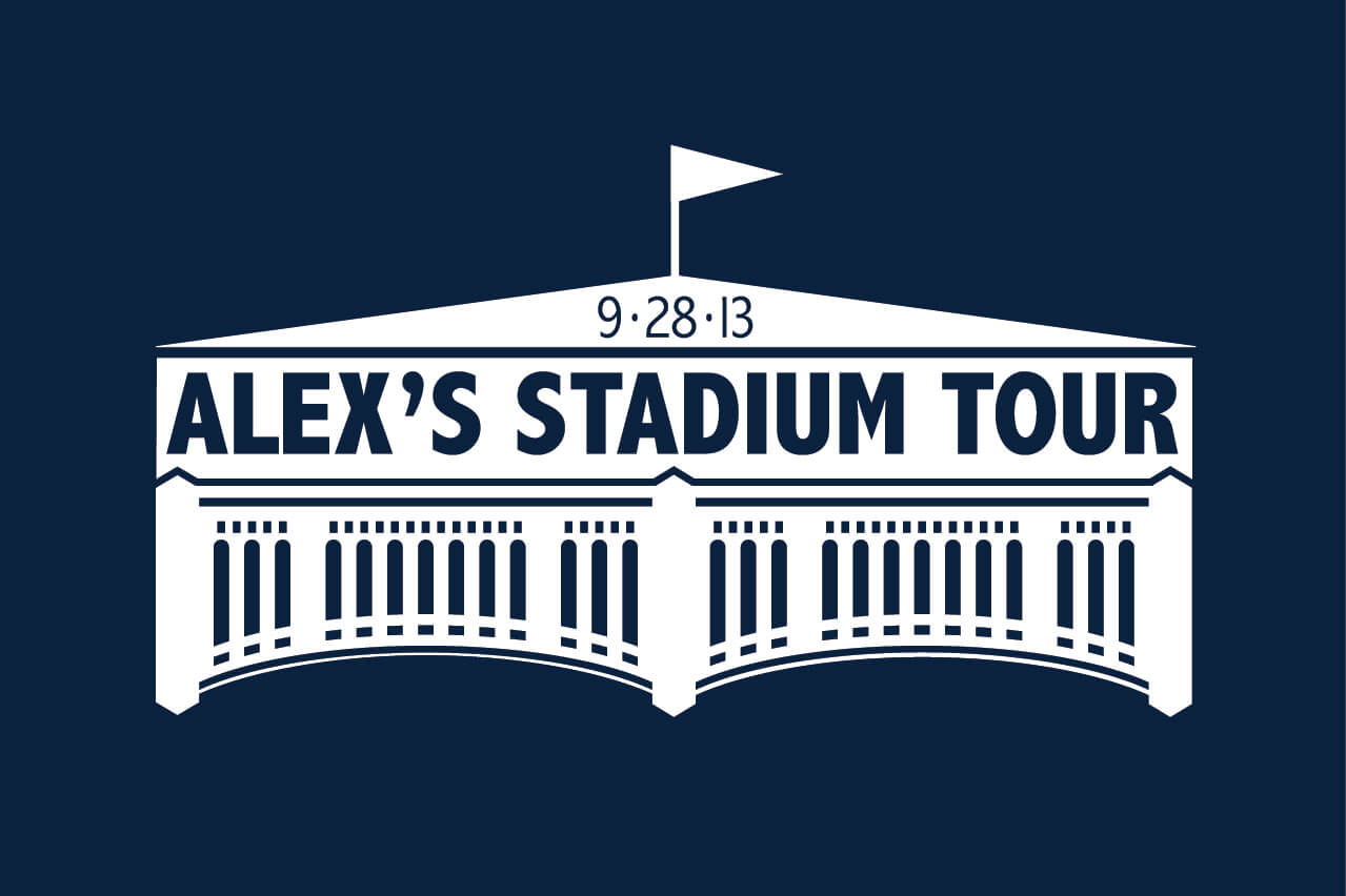 Baseball Themed Logo with Stadium Facade