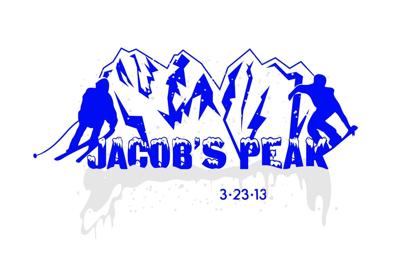 Winter Themed Logo with Skier and Snowboarder Silhouettes
