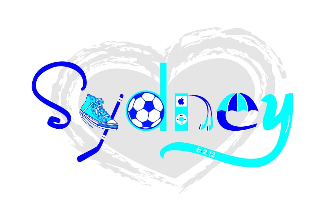 Everything Girl Logo with Custom Clipart Letters