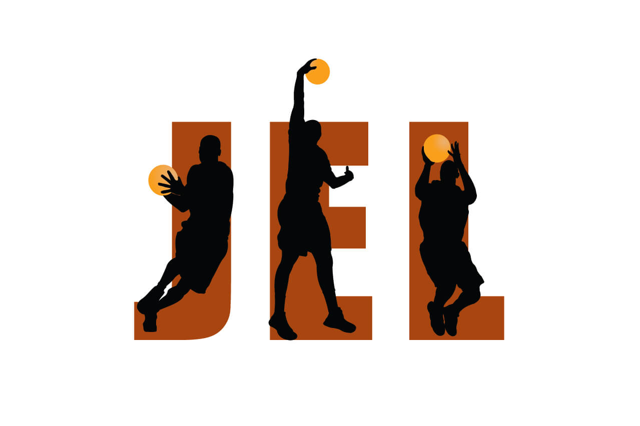 Basketball Themed Bar Mitzvah Logo with Player Silhouettes