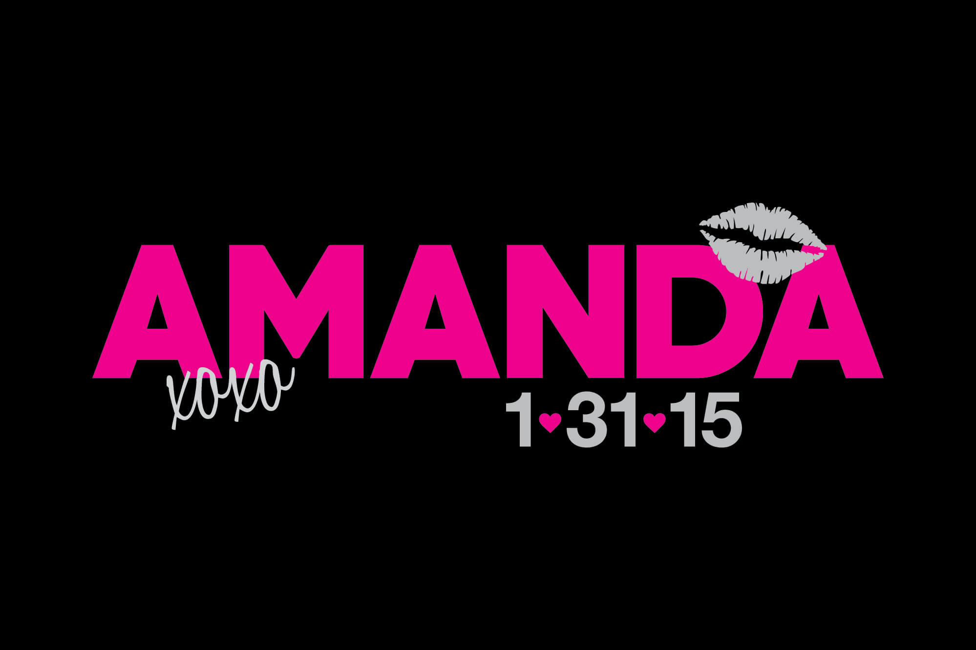 Hearts and Kisses Themed Bat Mitzvah Logo