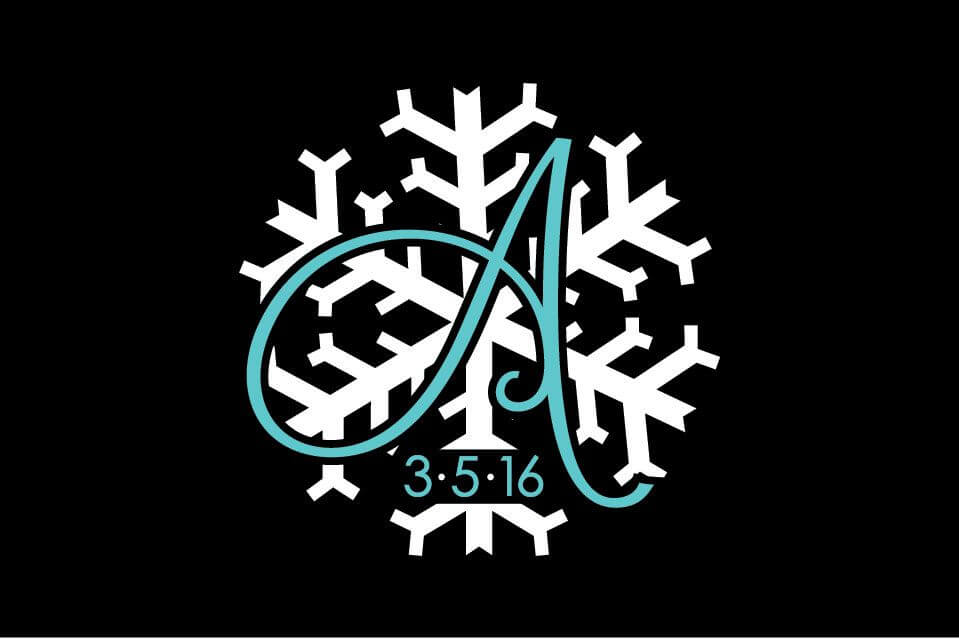 Winter Themed Bat Mitzvah Logo with Snwoflakes