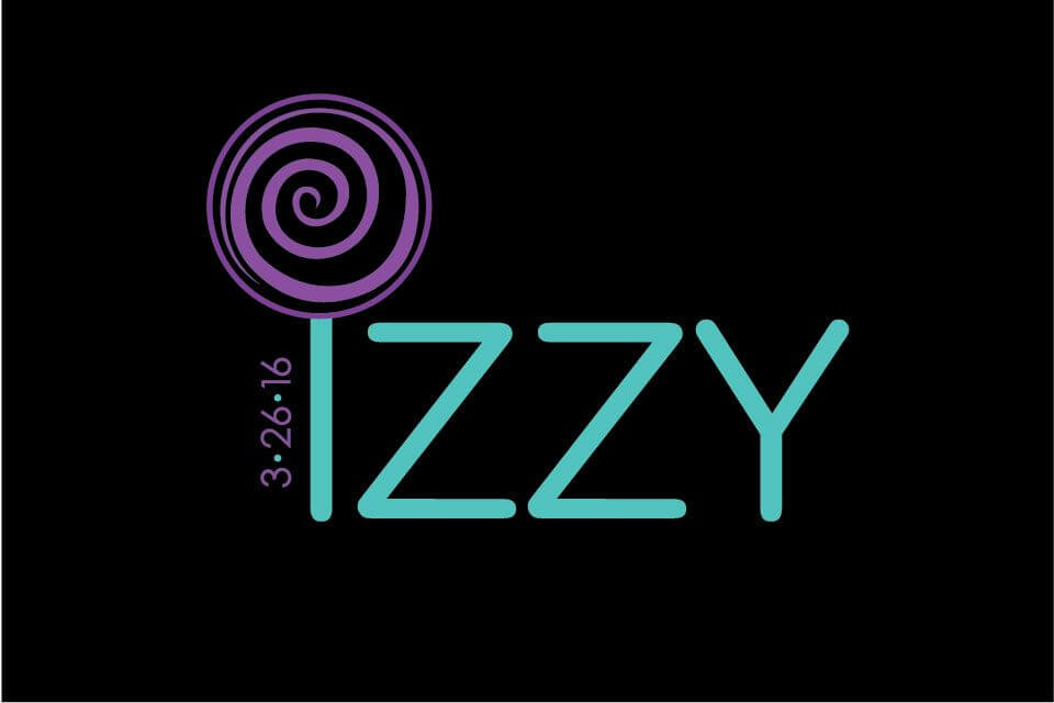 Candy Themed Bat Mitzvah Logo with Lollipop