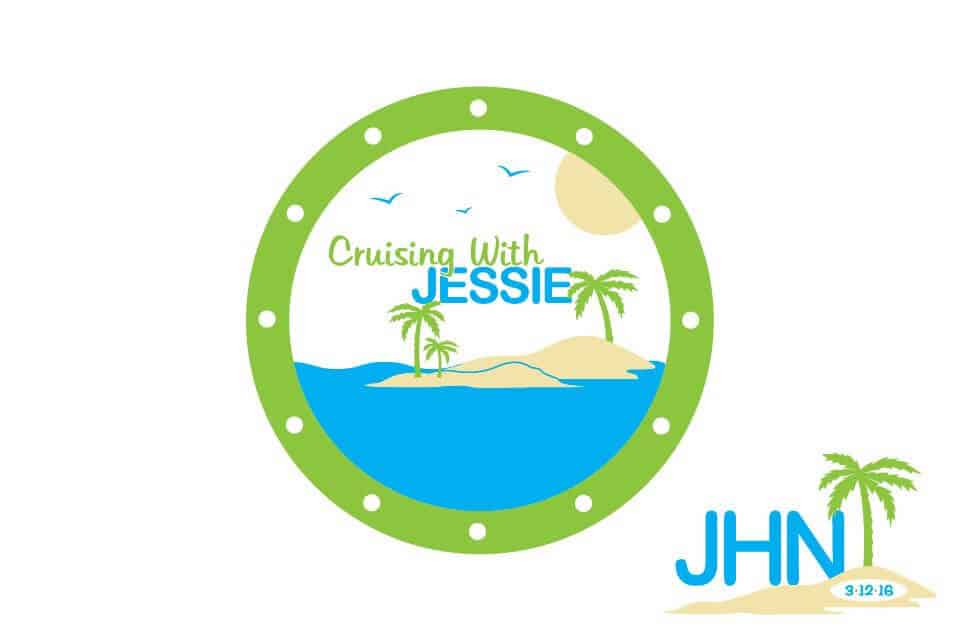 Cruise Themed Beach Logo with Name and Date