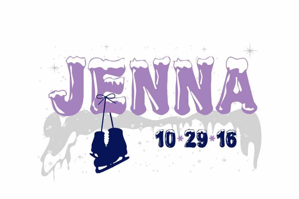 Winter Themed Logo with Ice Skates and Snow Flakes