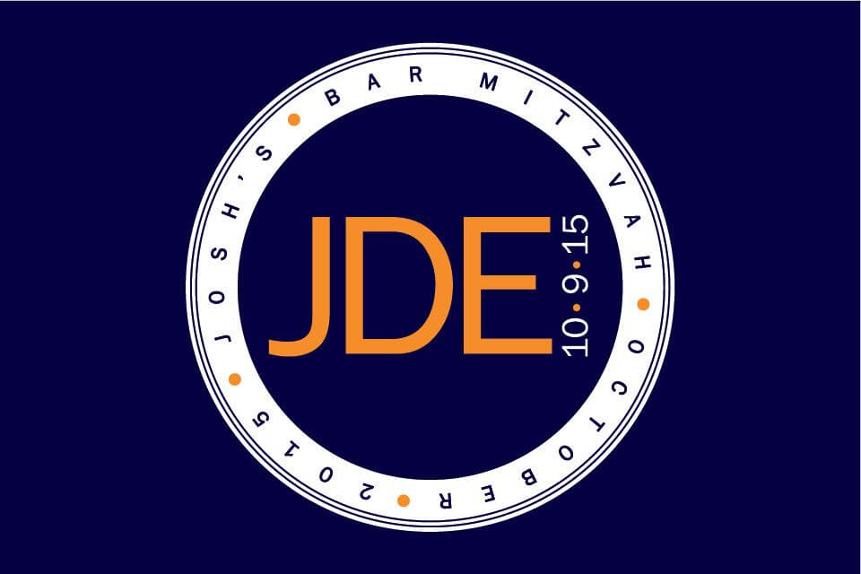 Bar Mitzvah Logo with Initials and Date