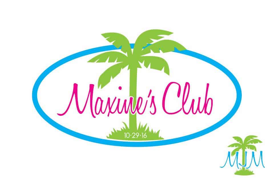 Tropical Themed Bat Mitzvah Logo with Palm Tree
