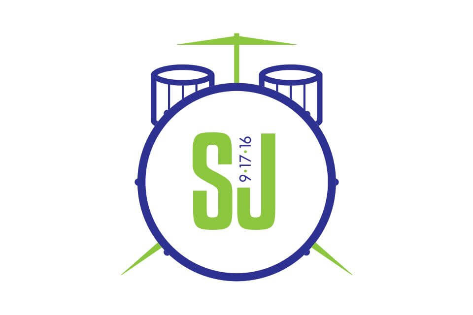 Music Themed Bar Mitzvah Logo with Drums