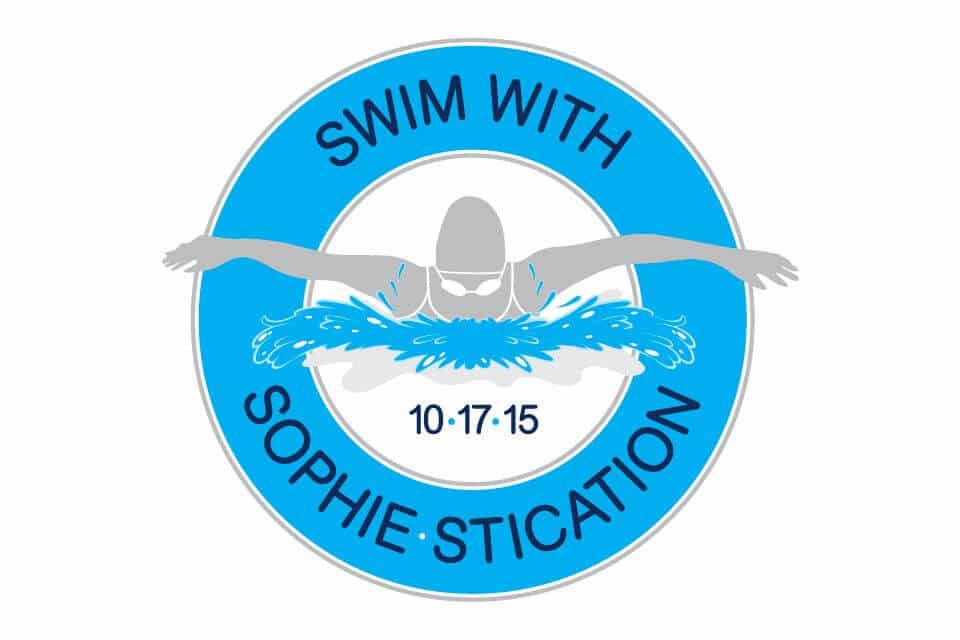 Swim Themed Logo with Silhouette and Waves