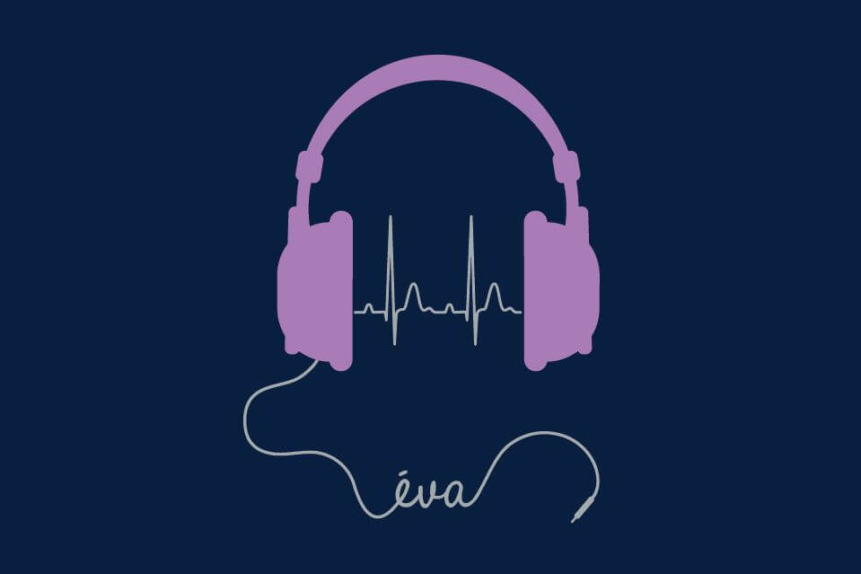 Music Themed Logo with Headphones and Name in Wire