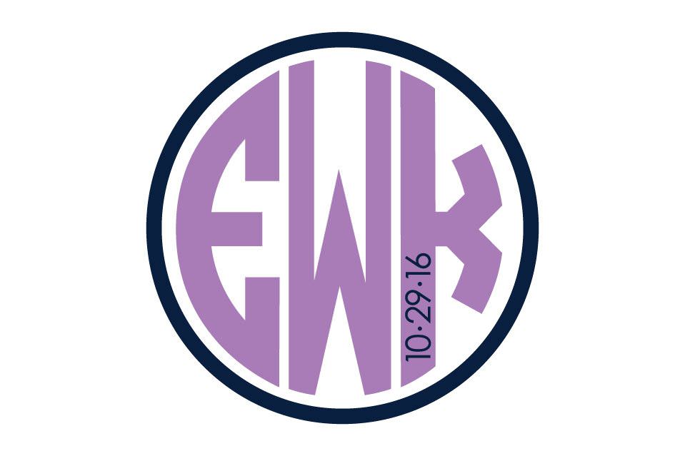 Bat Mitzvah Monogram Logo with Initials and Date