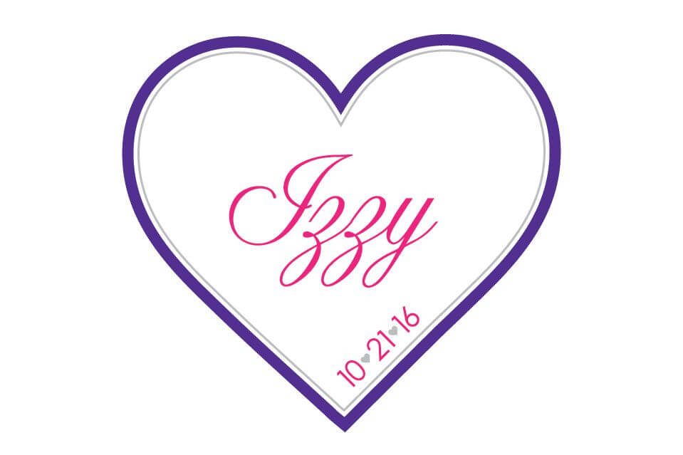 Bat Mitzvah Logo with Heart, Name and Date