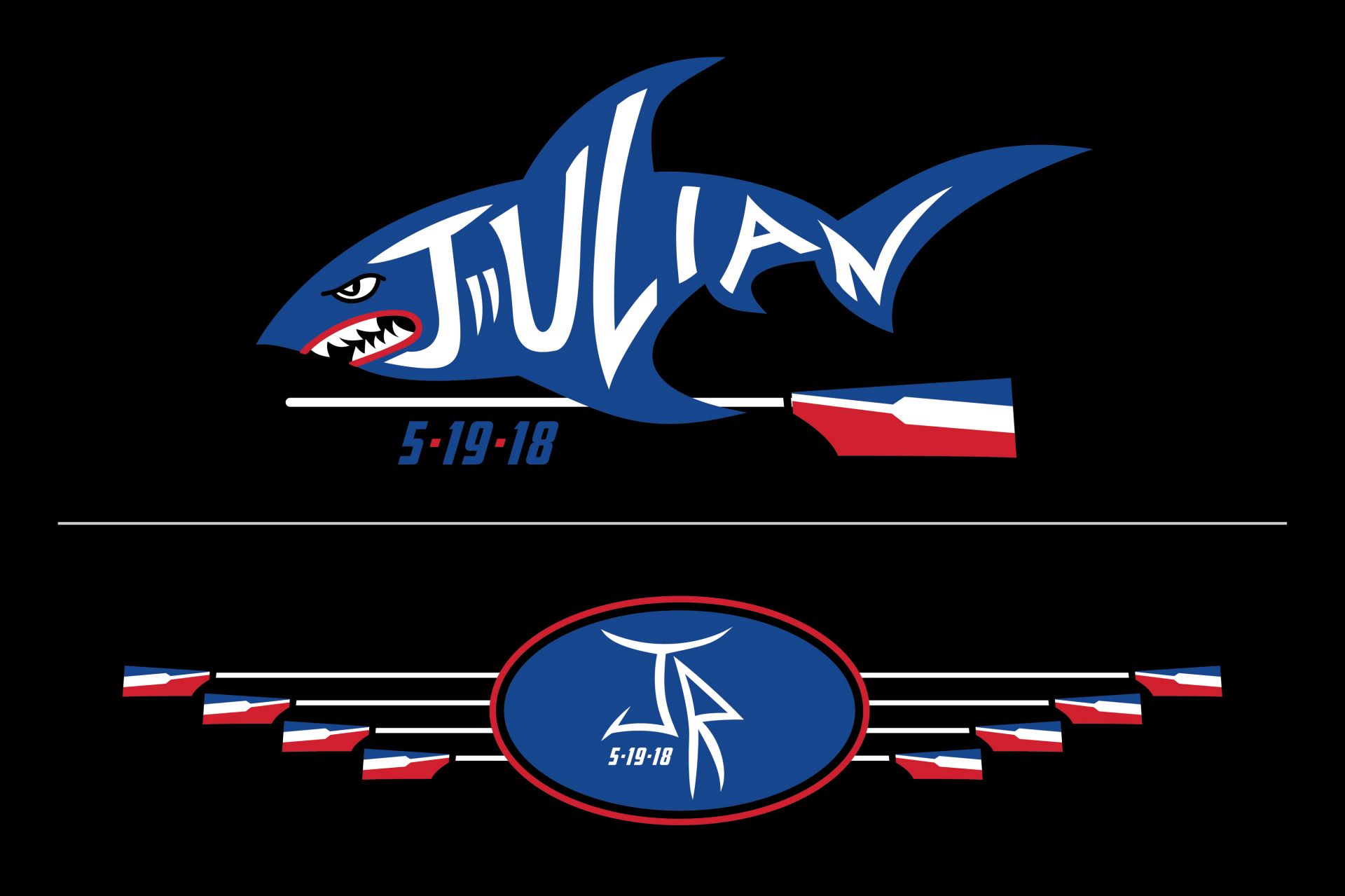 Shark Theme Bar Mitzvah Logo