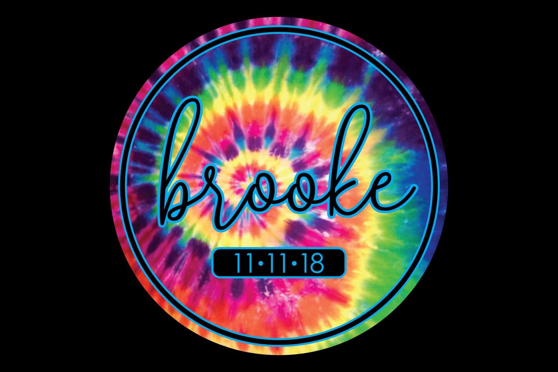 Tie-Dye Theme Bat Mitzvah Logo