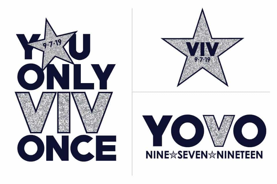 Glittered Star Bat Mitzvah Logo