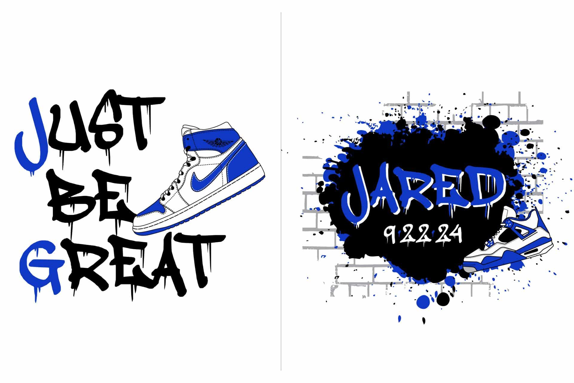 Air Jordan Graffiti Sneaker Logo for Bar Mitzvah