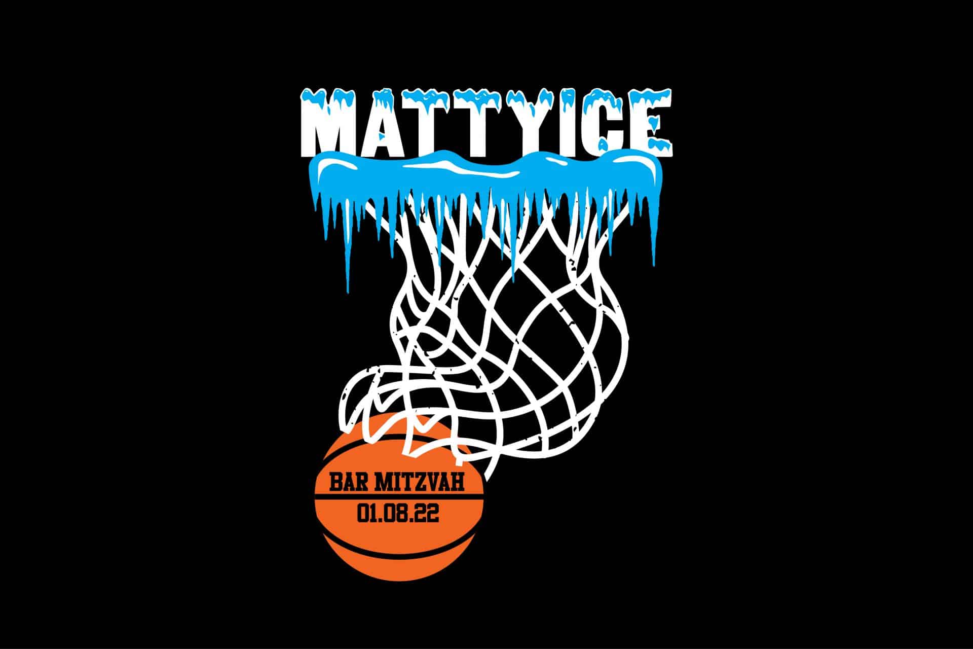 Basketball Bar Mitzvah Logo Design with Name