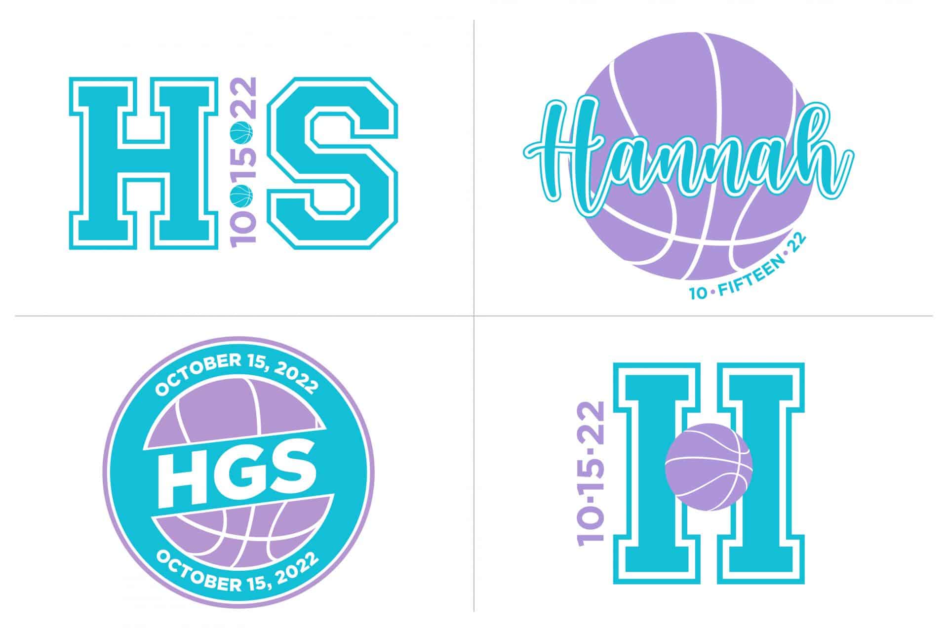 Basketball Bat Mitzvah Logo Design with Initials