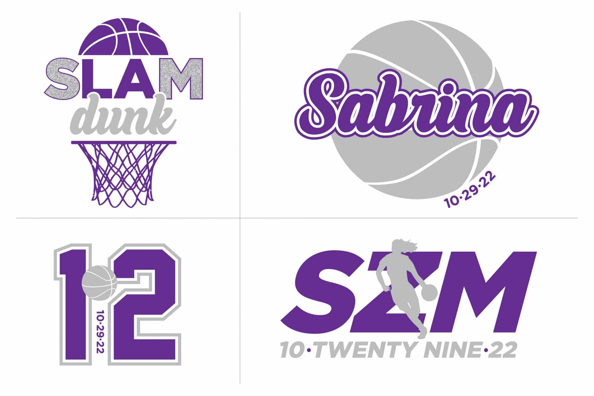 Basketball Bat Mitzvah Logo Design with Initials, Name and Date