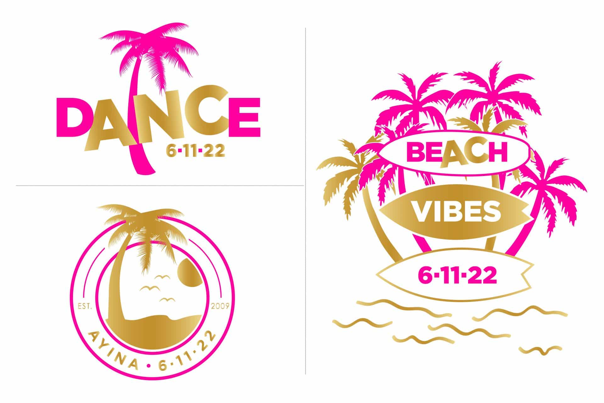 Beach Themed Bat Mitzvah Logo Design