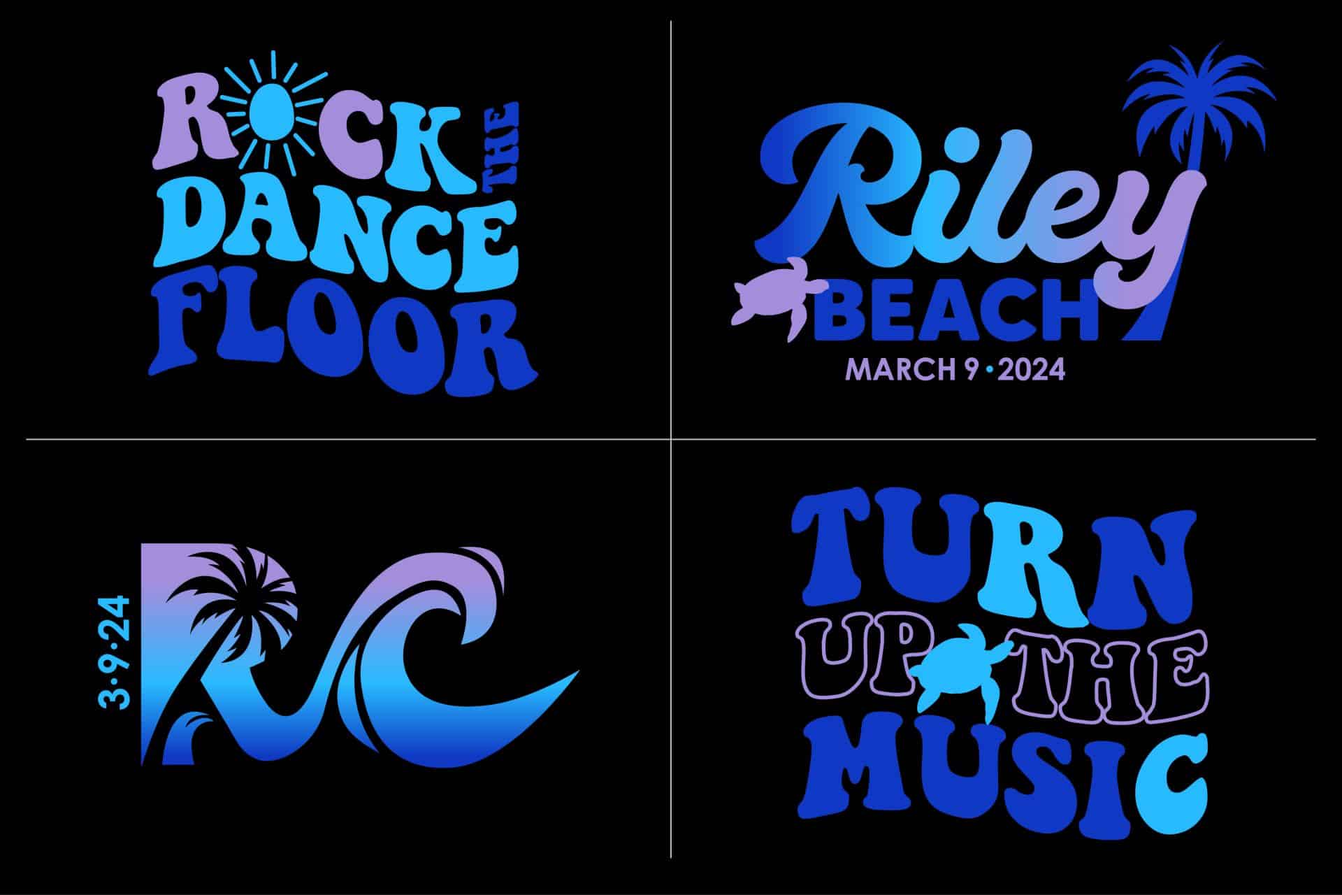 Ombre Beach Themed Logo Branding