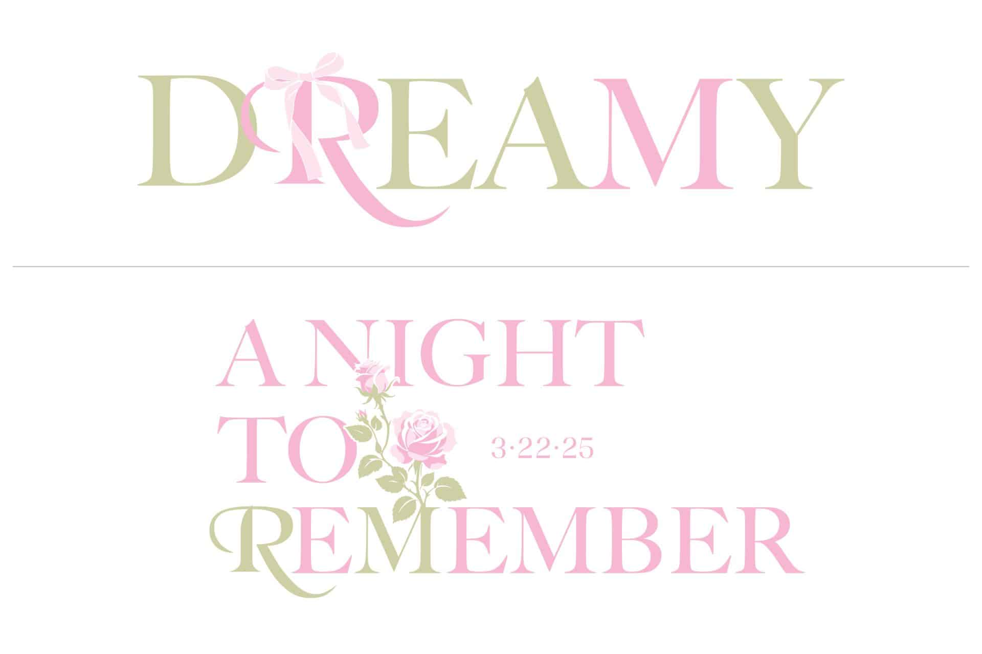 Bow Logo Design with Rose for Bat Mitzvah