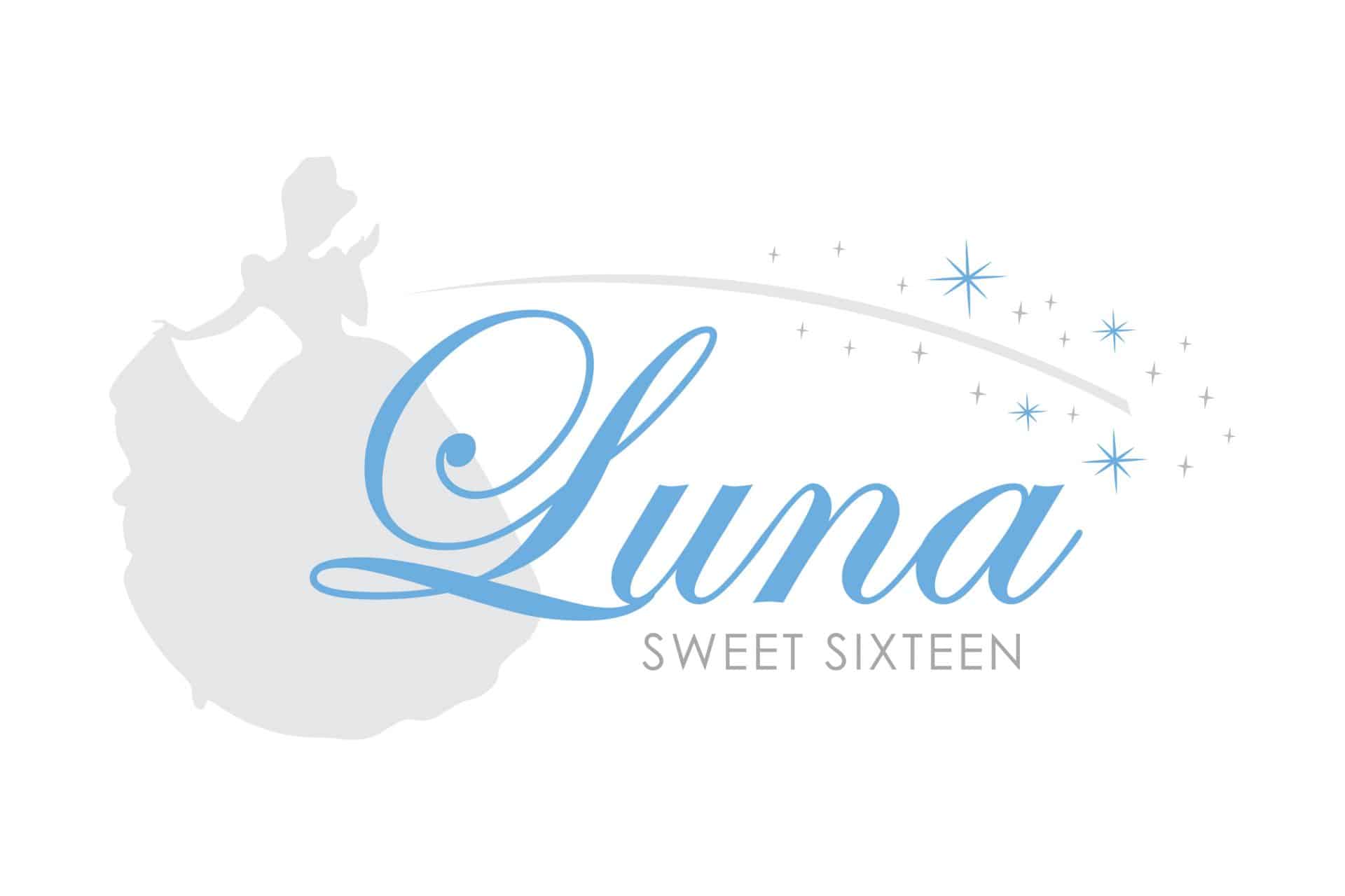 Cinderella Theme Sweet Sixteen Logo Design