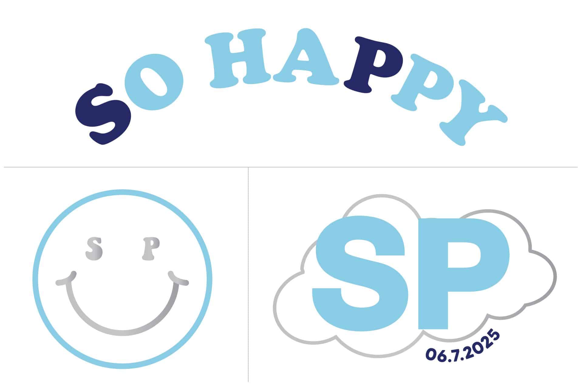 Cloud Themed Bat Mitzvah Logo Set with Slogans