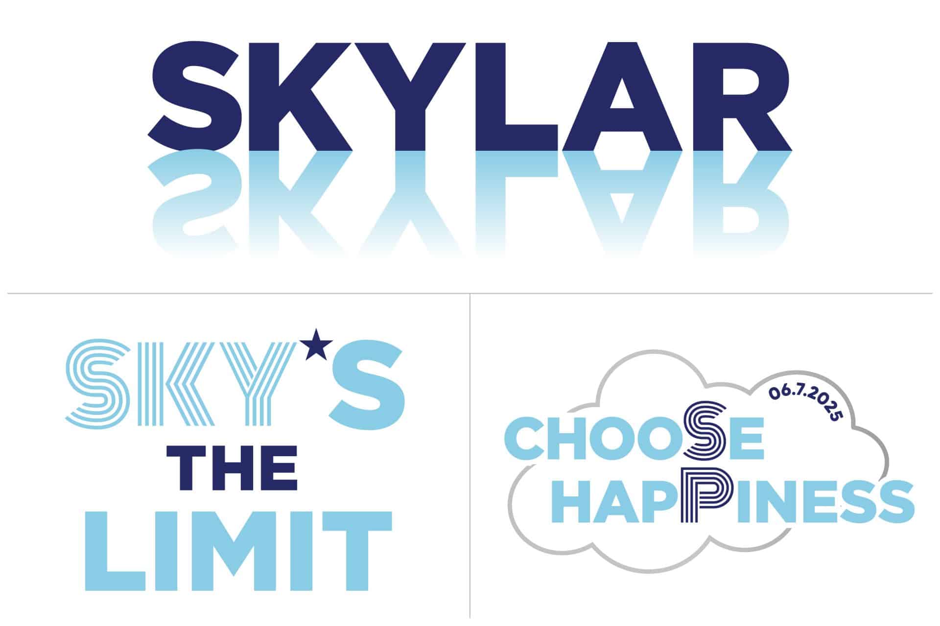 Cloud Themed Bat Mitzvah Logo Set with Slogans
