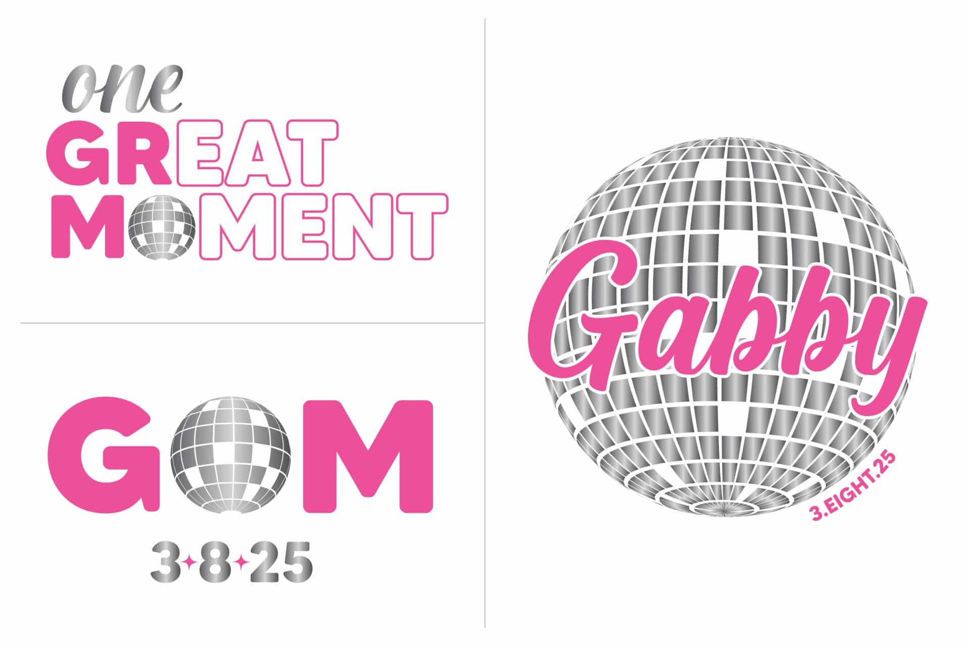 Disco Ball Themed Bat Mitzvah Logo with Custom Slogan