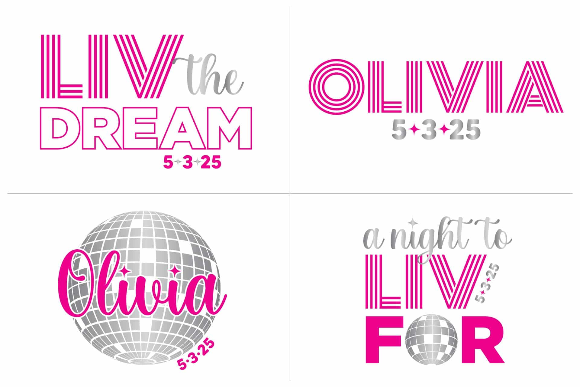 Disco Themed Bat Mitzvah Logo