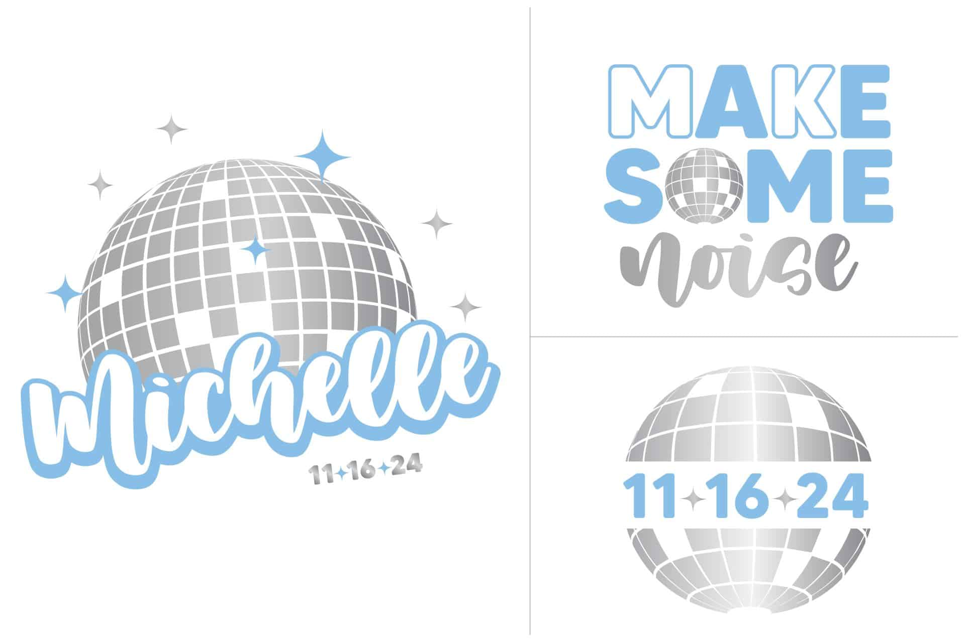 Disco Ball Themed Logo Branding for Bat Mitzvah