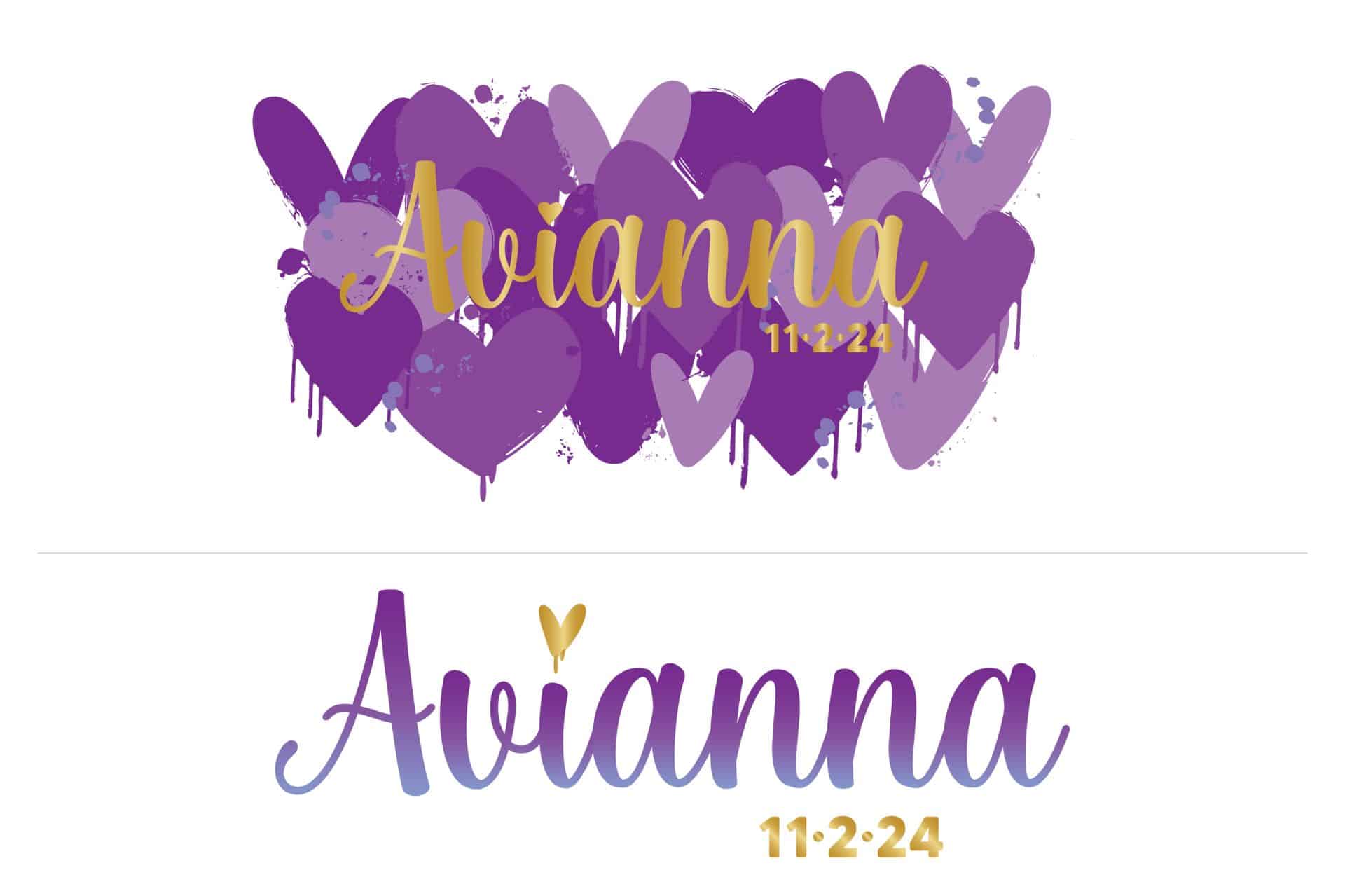 Graffiti Heart Logo Set for Bat Mitzvah