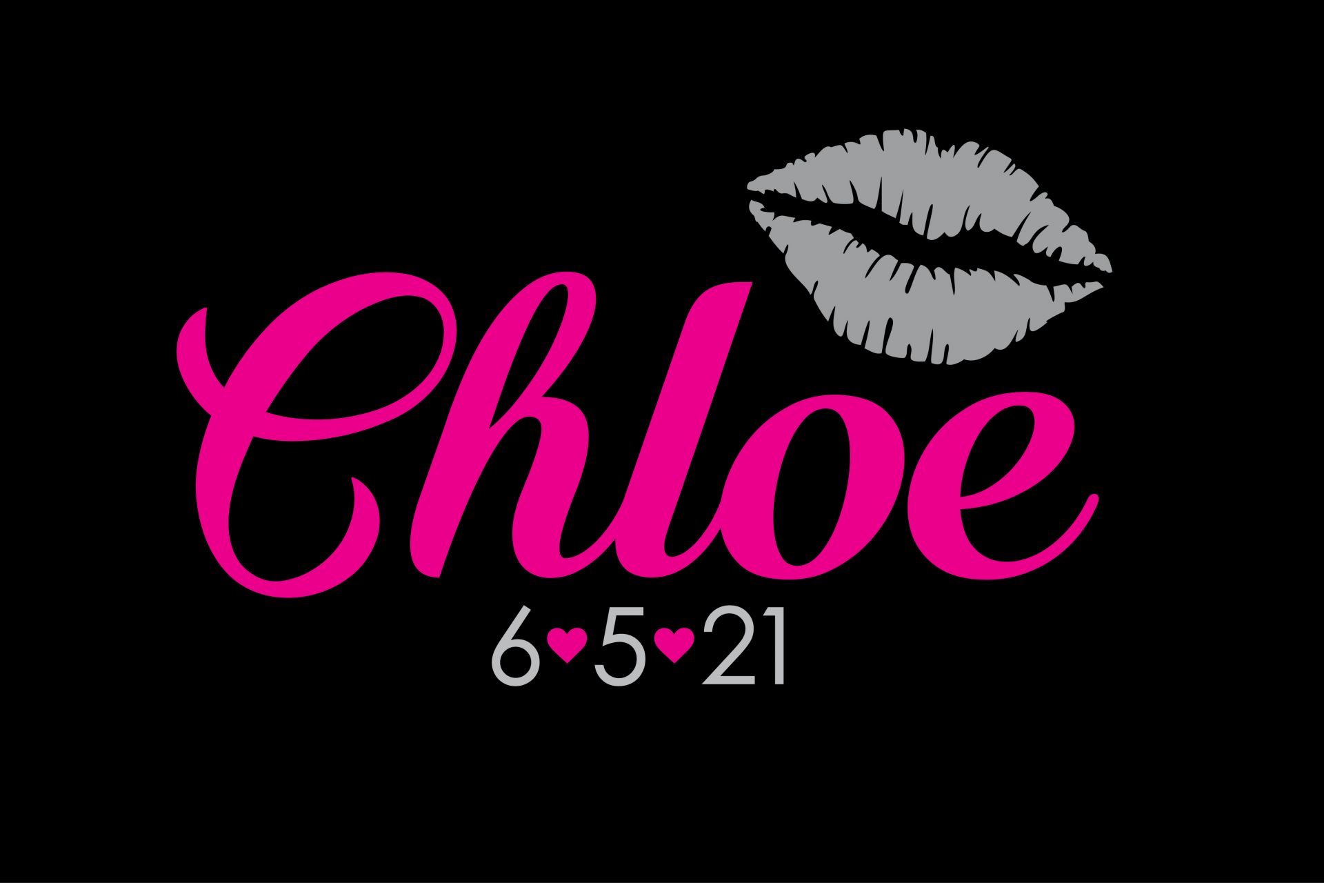 Custom Bat Mitzvah Logo with Hearts and Kisses