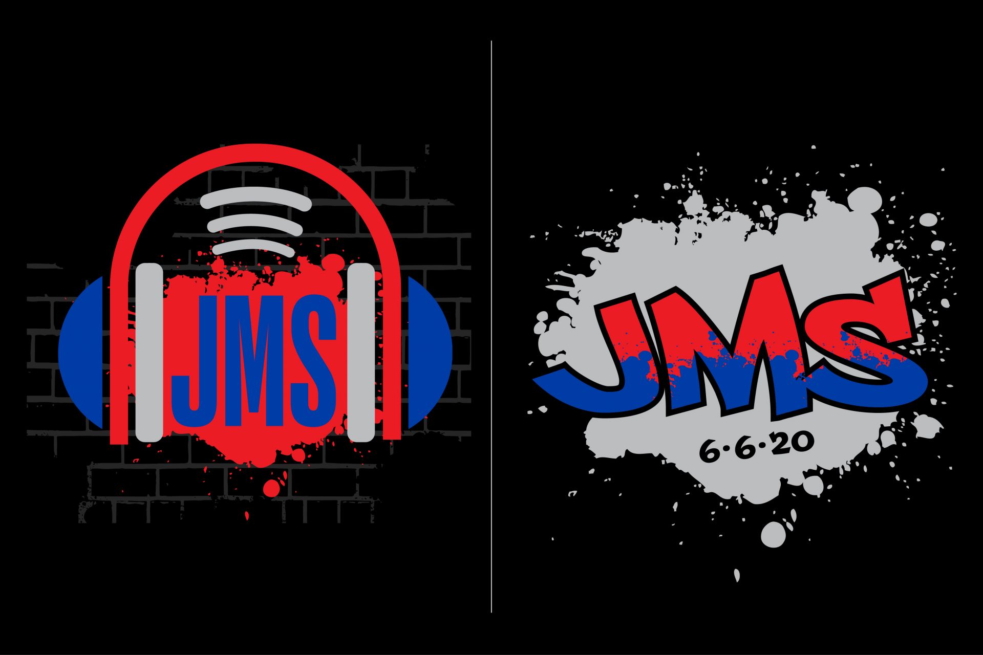 Custom Headphone Logo for Splatter Paint Themed Bar Mitzvah