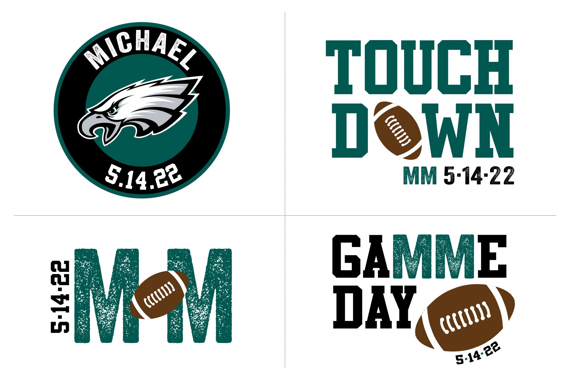 Football Eagles Bar Mitzvah Logo Design