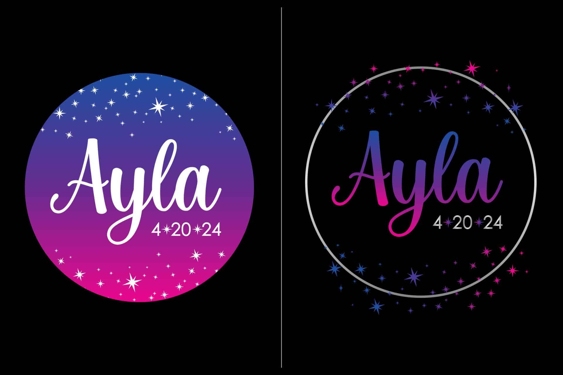 Custom Galaxy Logo for Bat Mitzvah