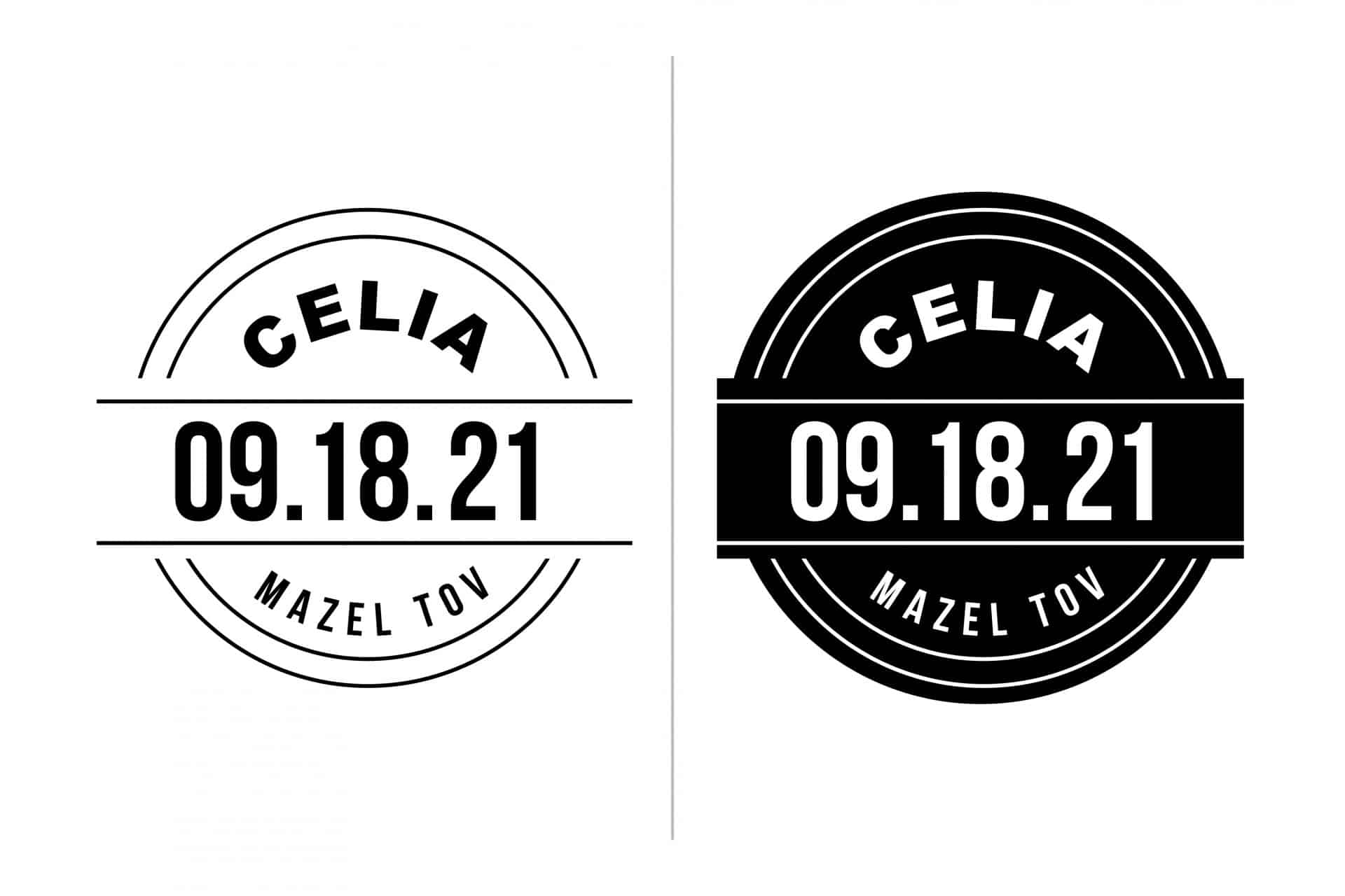 Bat Mitzvah Logo Design with Name and Date