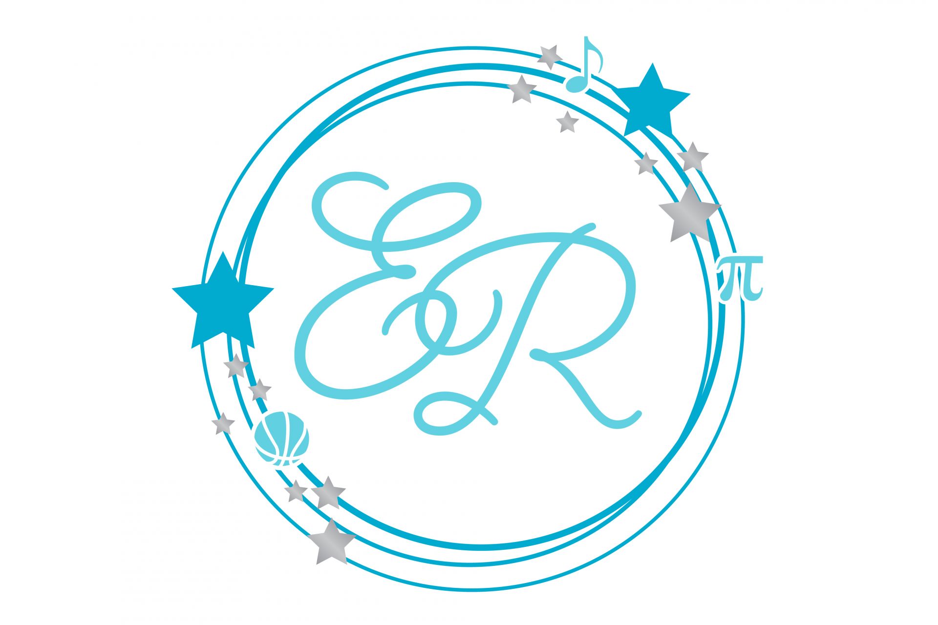 Bat Mitzvah Initial Logo with Stars