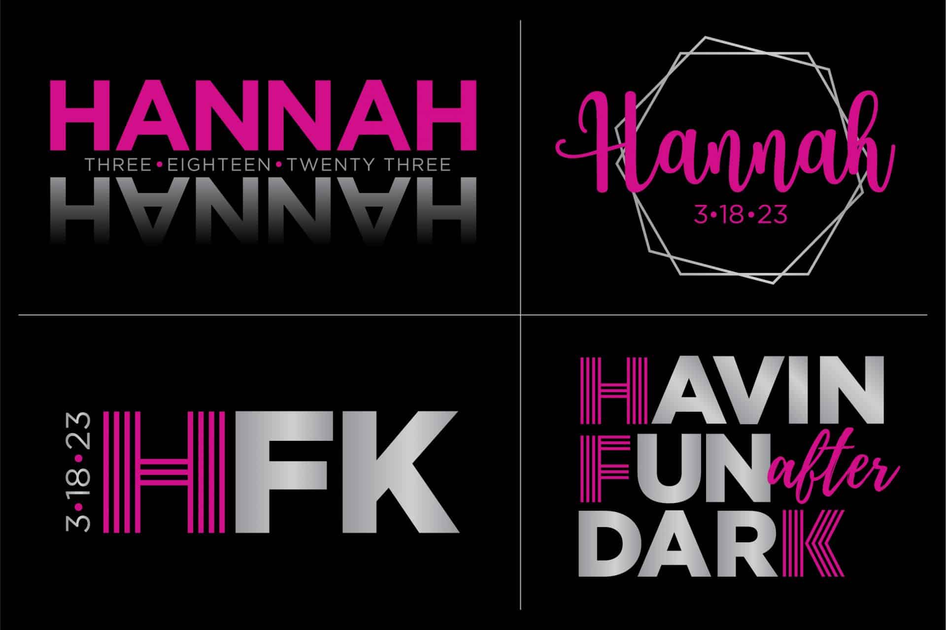 Custom Bat Mitzvah Logo Design with Name, Initials, Date and Slogan