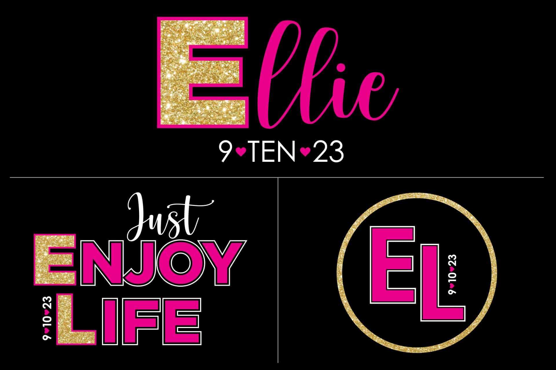 Custom Girl Gold and Pink Logo with Slogan