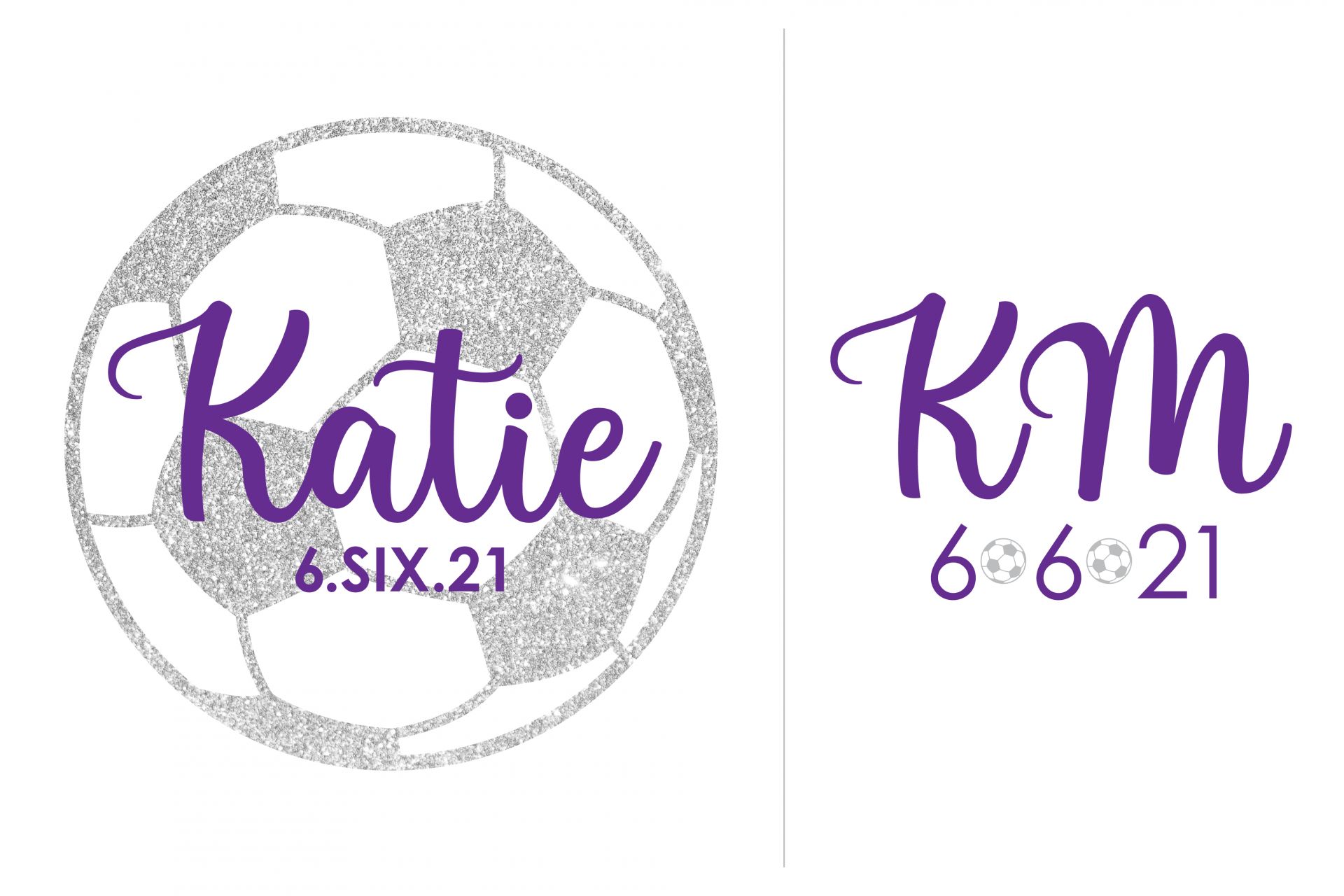 Custom Soccer Logo with Glitter