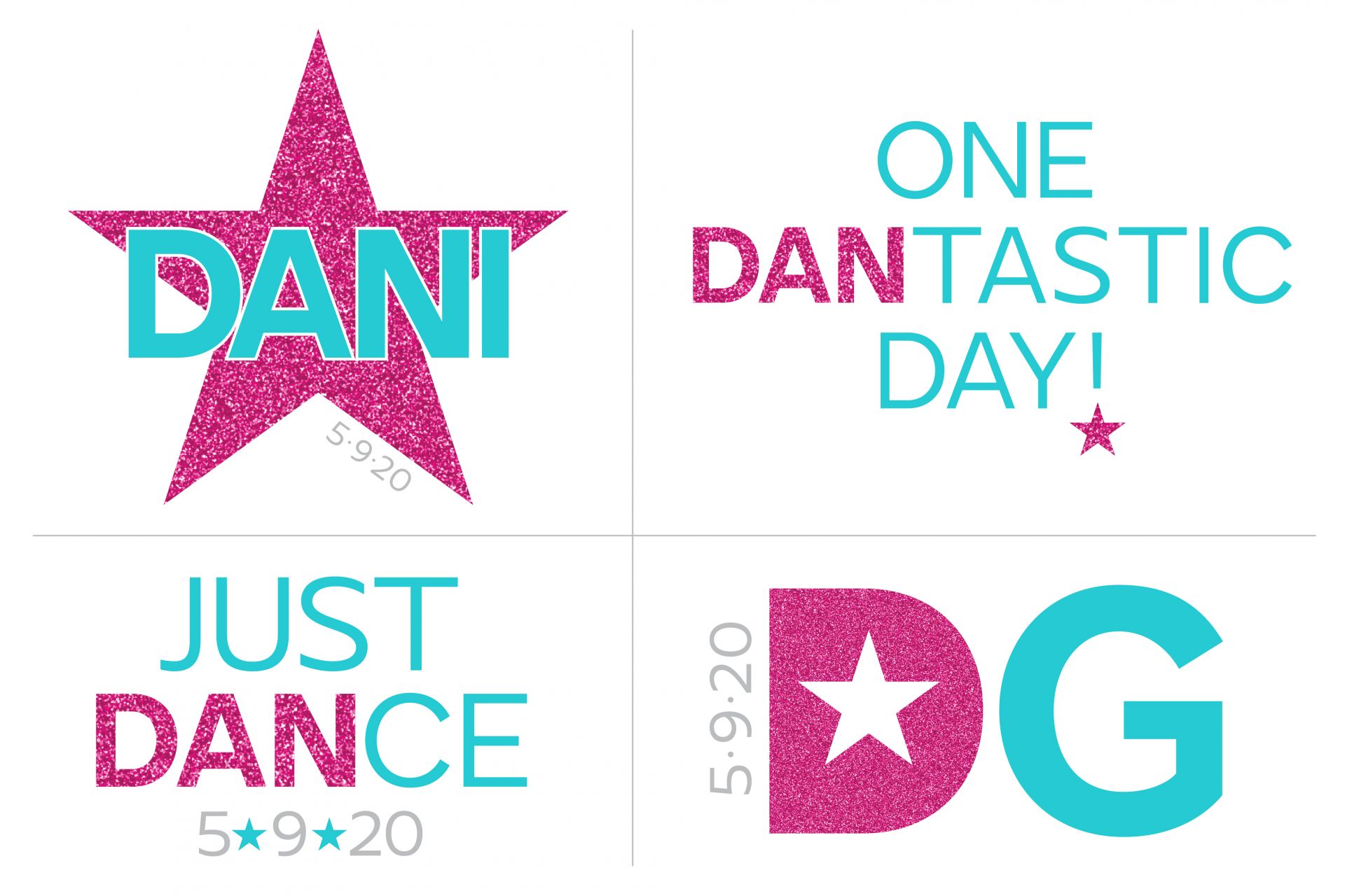 Star Themed Bat Mitzvah Logo with Glitter