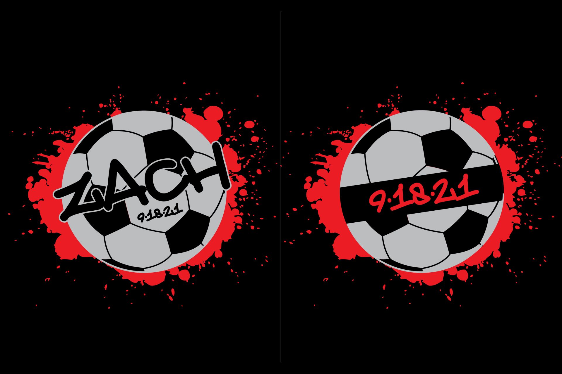 Soccer and Splatter Paint Logo for Sports Themed Bar Mitzvah