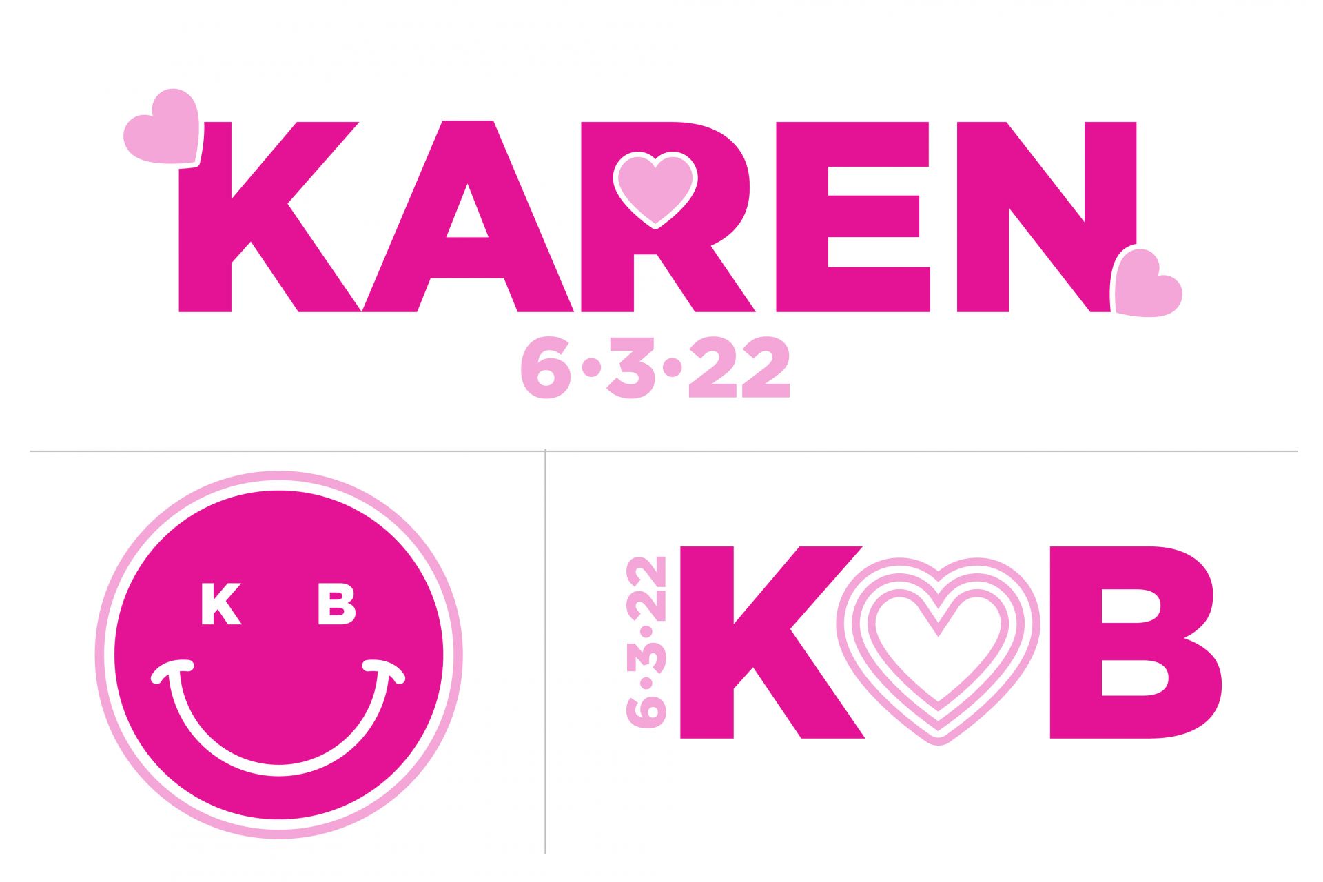 Custom Heart Logos and Smiley Face Logo for Bat Mitzvah