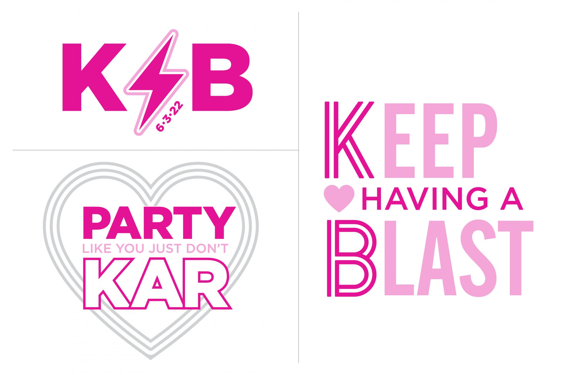 Custom Bat Mitzvah Logo with Hearts and Lightning Bolt